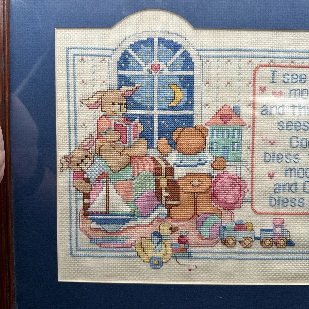 Framed Cross Stitch I See The Moon Dimensions 16